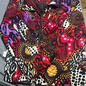 Erin London Vibrant Patterned Bomber Jacket